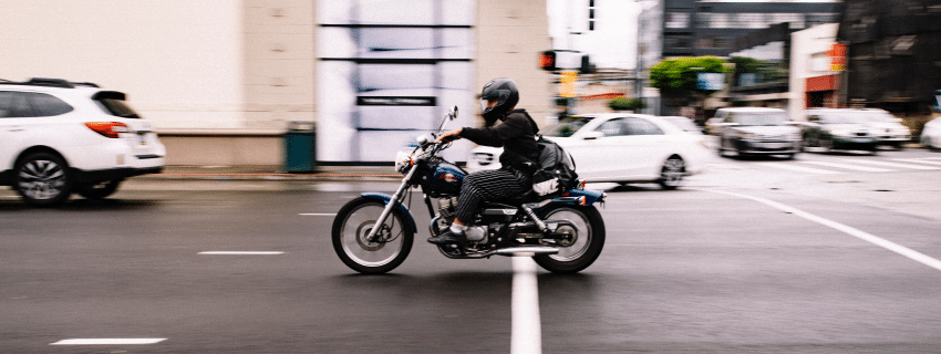 motorcyclist in the city

