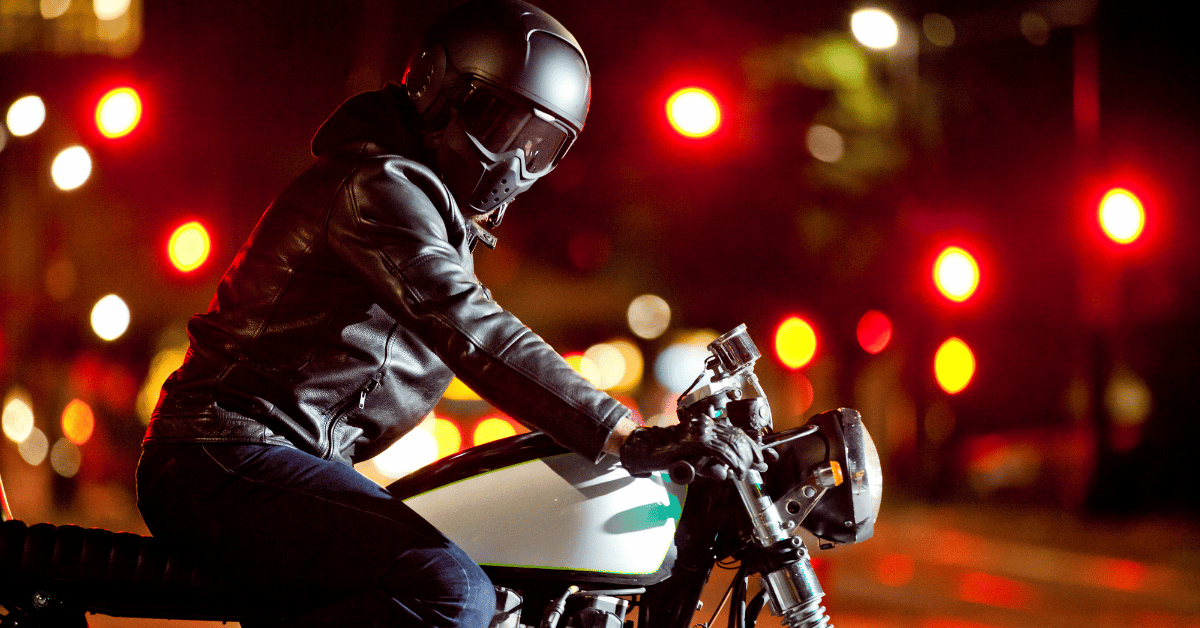 Motorcycle rider on night time