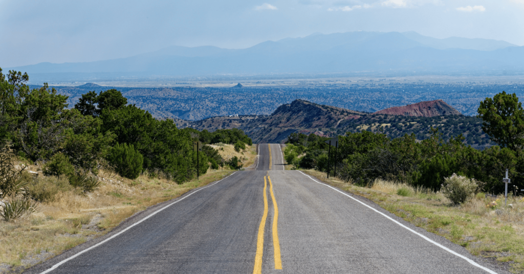 The Turquoise Trail road in New Mexico