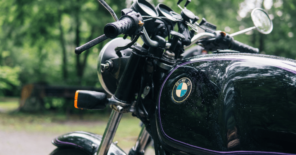 Black BMW motorcycle